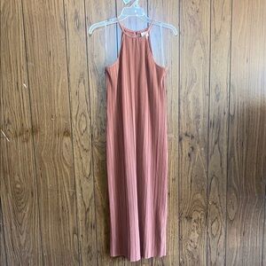 A New Day Pink Halter Pleated Maxi Dress